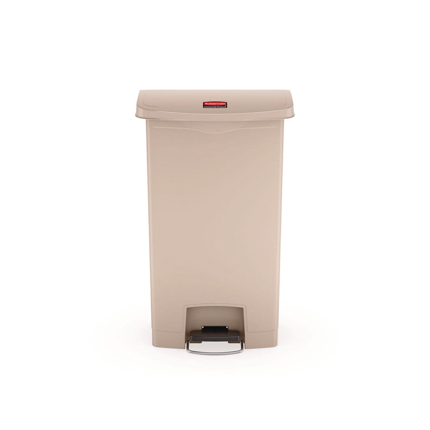 Streamline Resin Step-On Container, Front Step Style, 18 gal, Polyethylene, Beige