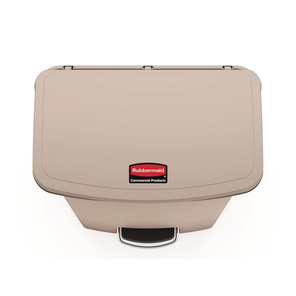 Streamline Resin Step-On Container, Front Step Style, 18 gal, Polyethylene, Beige