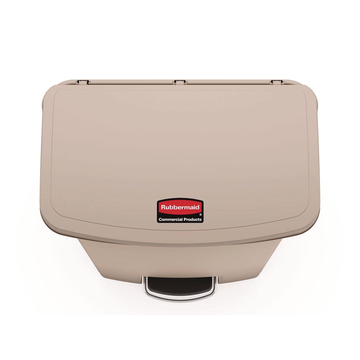 Streamline Resin Step-On Container, Front Step Style, 18 gal, Polyethylene, Beige