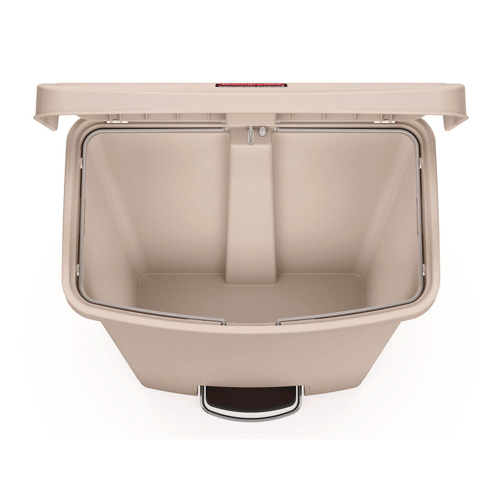 Streamline Resin Step-On Container, Front Step Style, 18 gal, Polyethylene, Beige