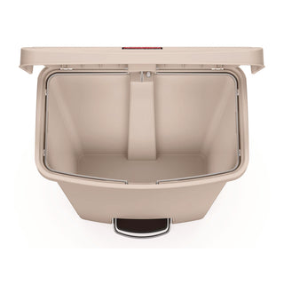 Streamline Resin Step-On Container, Front Step Style, 18 gal, Polyethylene, Beige