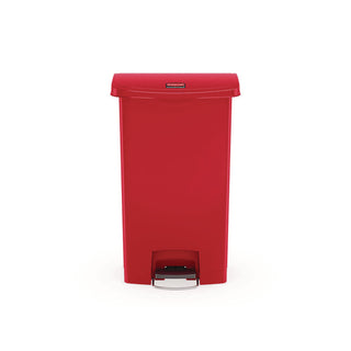 Streamline Resin Step-On Container, Front Step Style, 13 gal, Polyethylene, Red