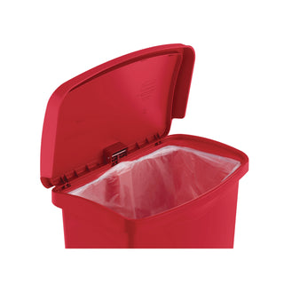 Streamline Resin Step-On Container, Front Step Style, 13 gal, Polyethylene, Red