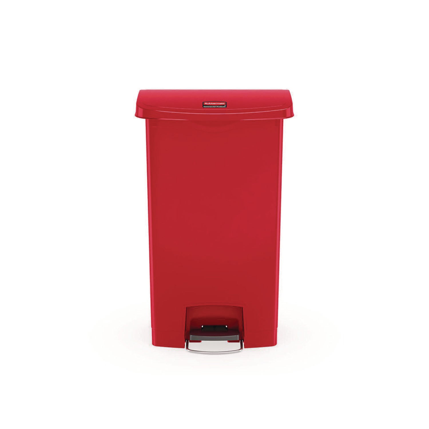 Streamline Resin Step-On Container, Front Step Style, 18 gal, Polyethylene, Red