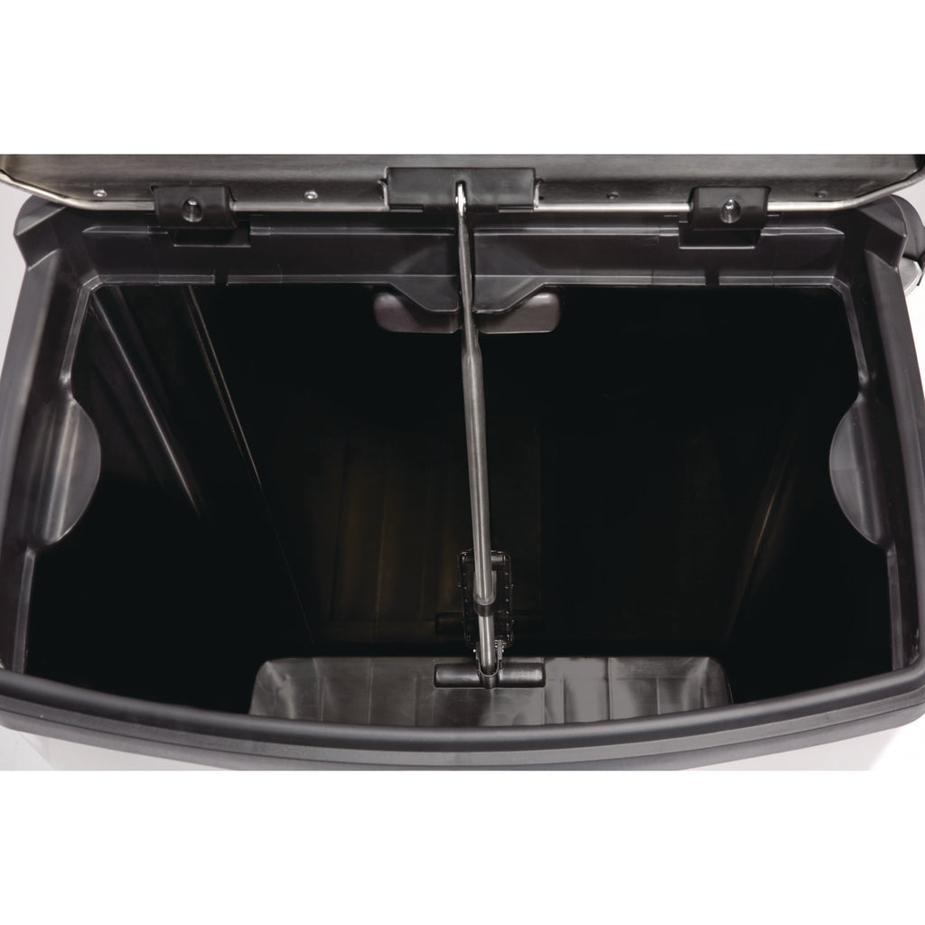 Slim Jim Stainless Steel Step-On Container, Front Step Style, 24 gal, Stainless Steel, Black