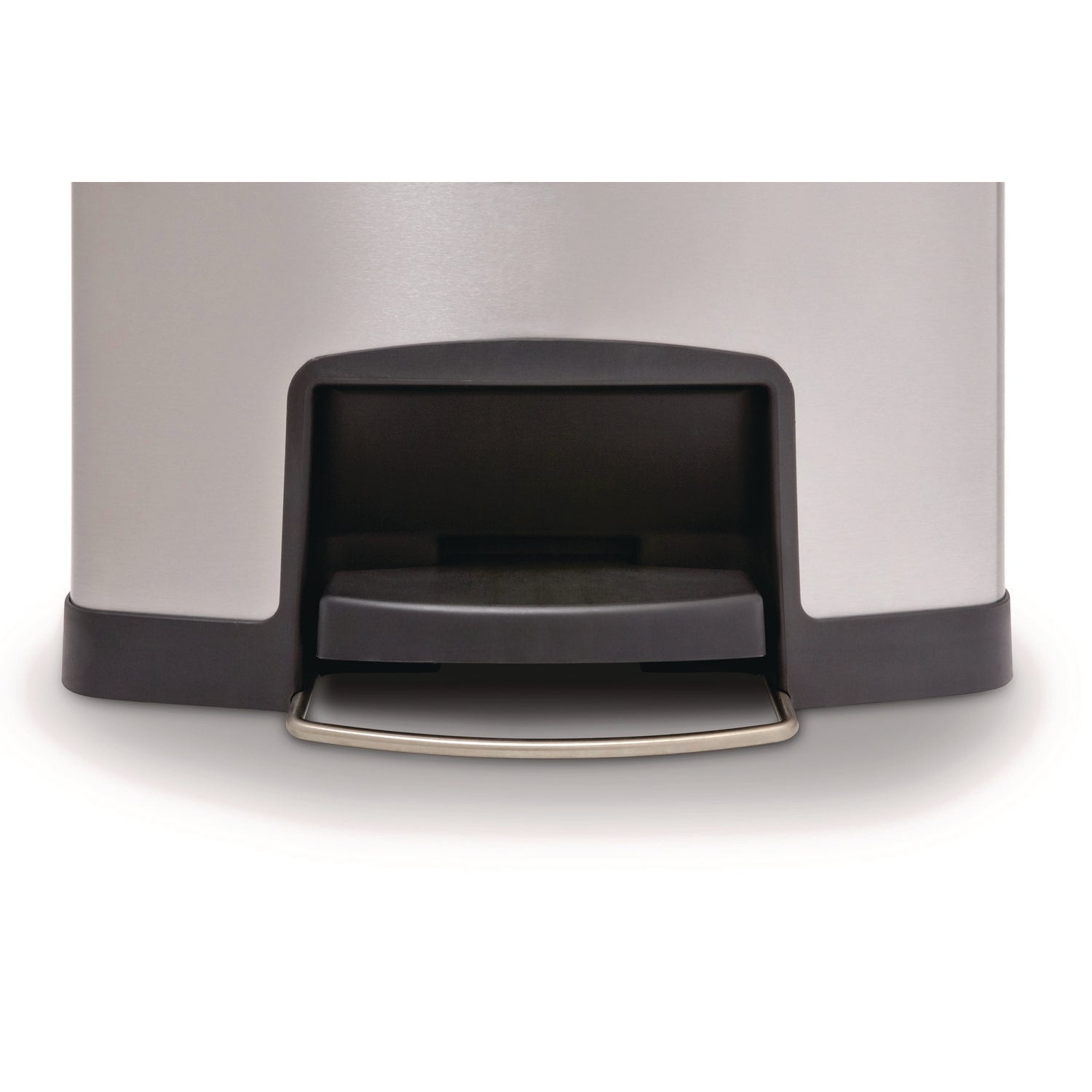 Slim Jim Stainless Steel Step-On Container, Front Step Style, 24 gal, Stainless Steel, Black
