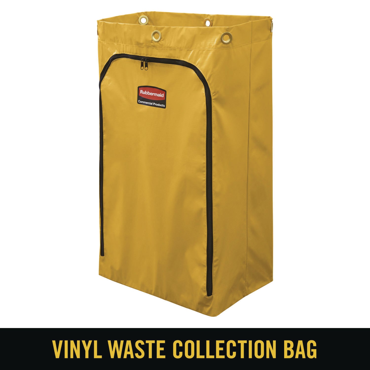 Zippered Vinyl Cleaning Cart Bag, 24 gal, , 17.25" x 30.5", Yellow