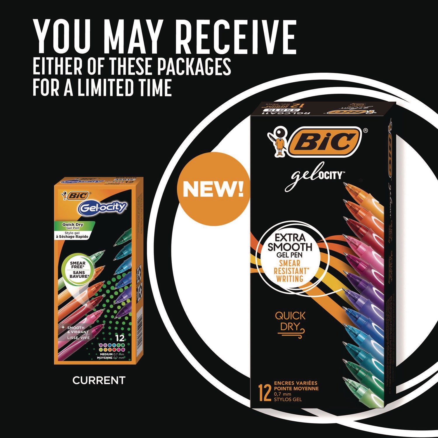 Gel-ocity Quick Dry Gel Pen, Retractable, Fine 0.7 mm, 12 Assorted Ink and Barrel Colors, Dozen