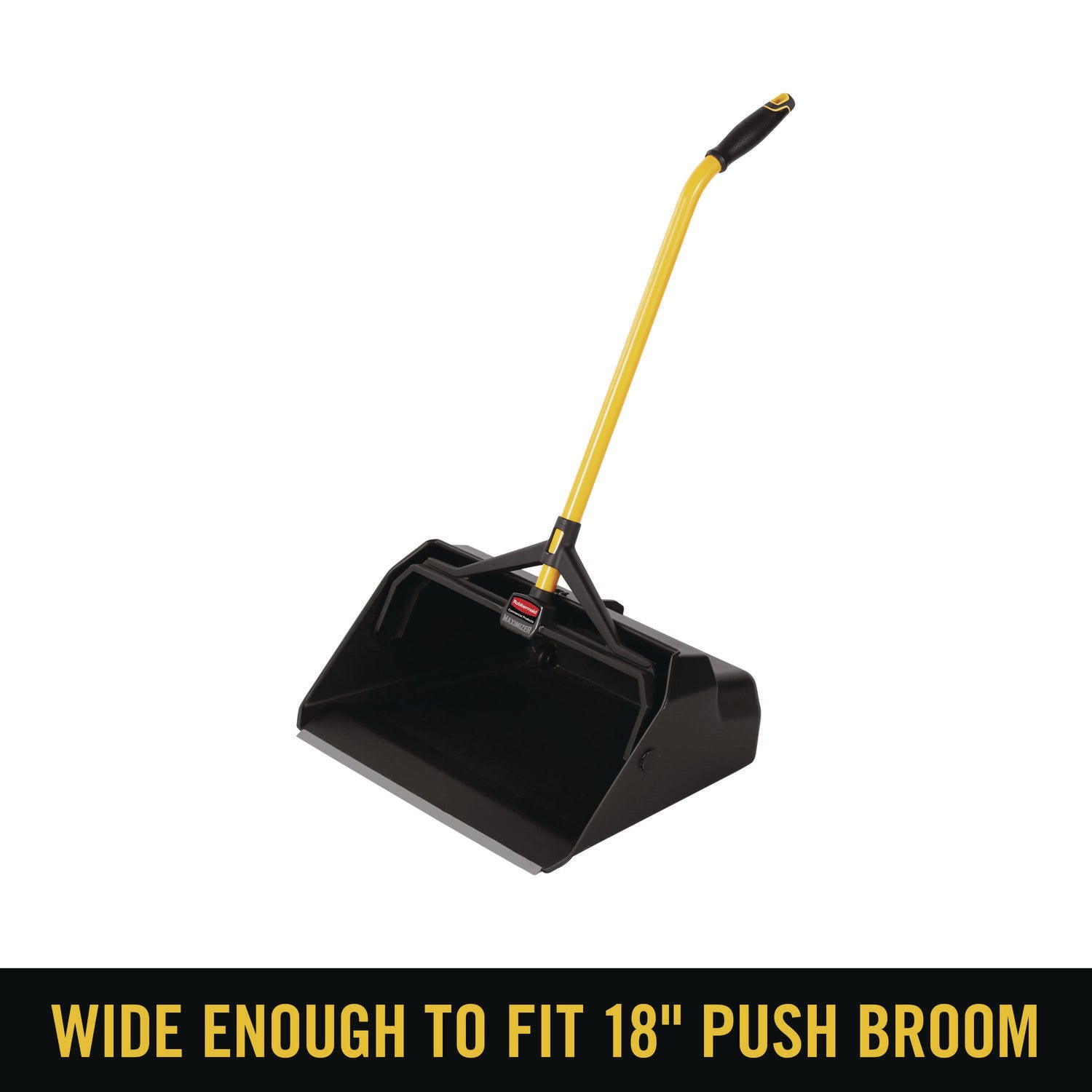 Maximizer Heavy-Duty Stand Up Debris Pan, 20.44w x 29h, Plastic, Yellow/Black