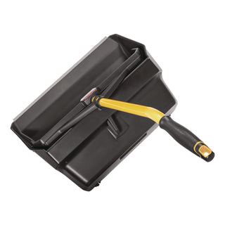 Maximizer Heavy-Duty Stand Up Debris Pan, 20.44w x 29h, Plastic, Yellow/Black