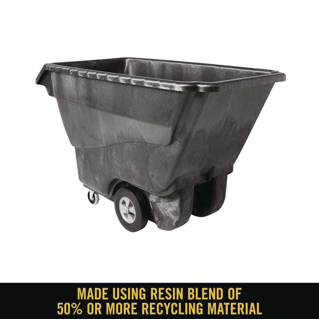 Structural Foam Tilt Truck, 202 gal, 1,250 lb Capacity, Plastic, Black