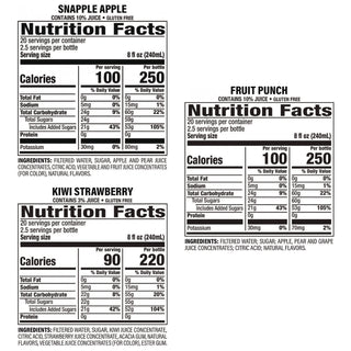 Juice Drink Variety Pack, Snapple Apple, Kiwi Strawberry, Mango Madness, 20 oz Bottle, 24/Carton, Ships in 1-3 Business Days