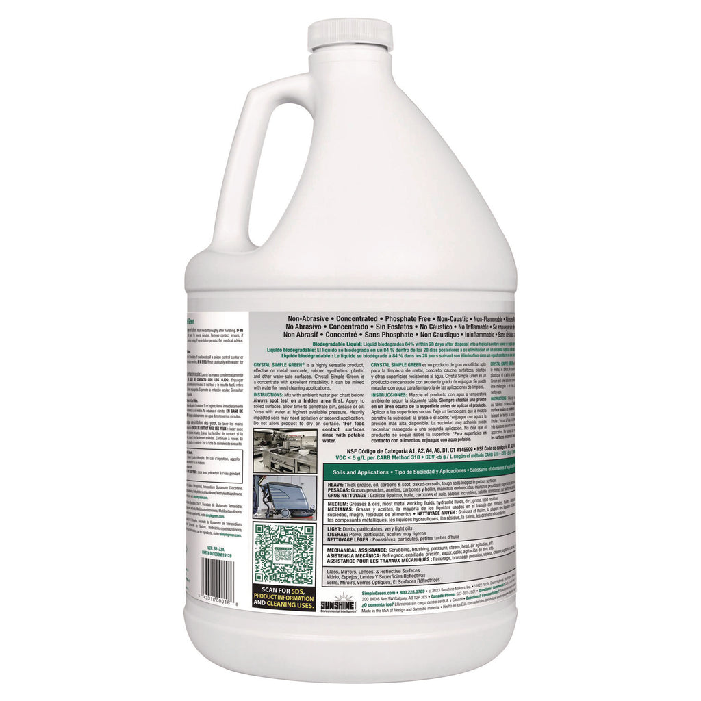 Crystal Industrial Cleaner/Degreaser, 1 gal Bottle, 6/Carton