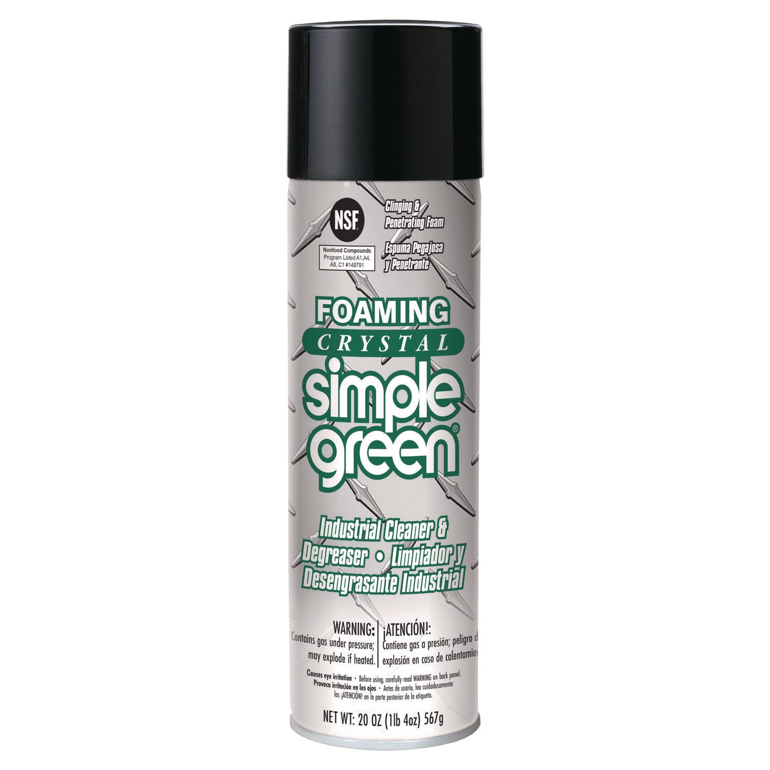 Foaming Crystal Industrial Cleaner and Degreaser, 20 oz Aerosol Spray, 12/Carton