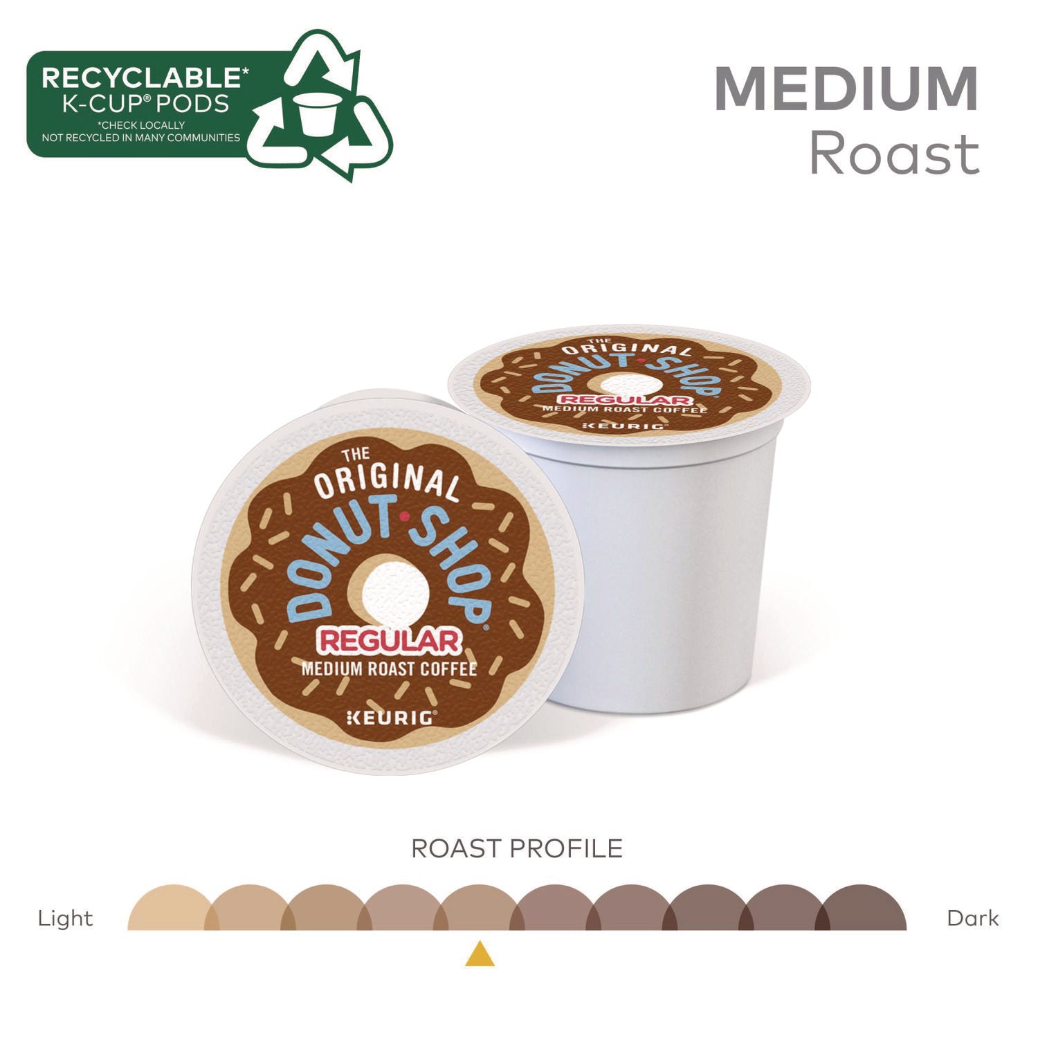Donut Shop Coffee K-Cups, Regular, 96/Carton