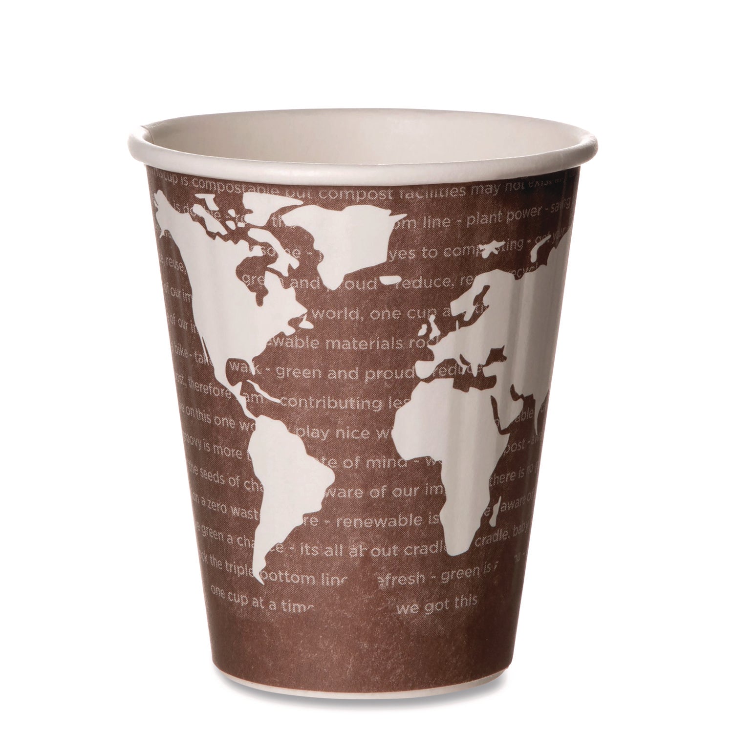 World Art Renewable and Compostable Insulated Hot Cups, PLA, 8 oz, 40/Pack, 20 Packs/Carton