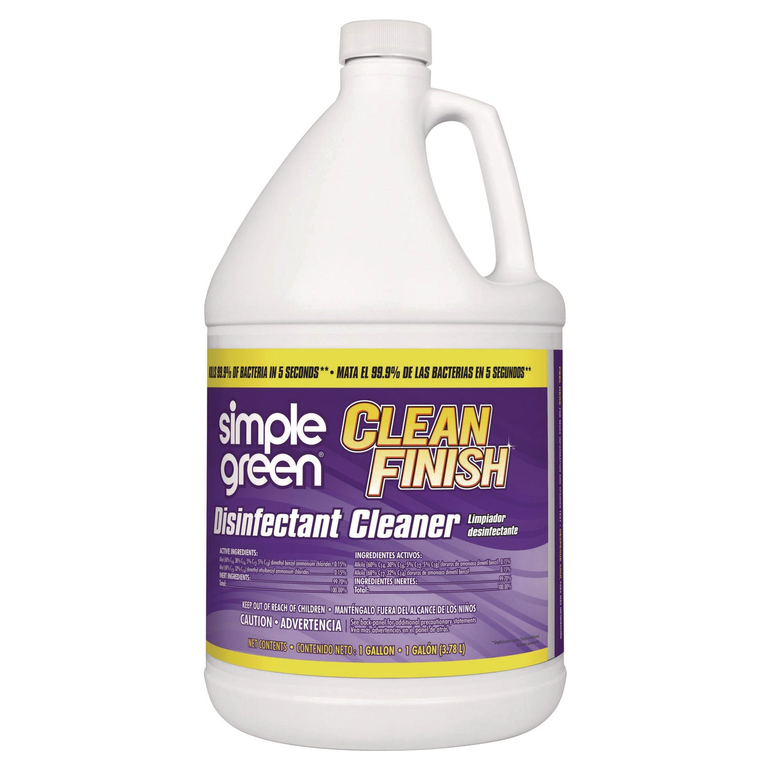 Clean Finish Disinfectant Cleaner, 1 gal Bottle, Herbal, 4/CT