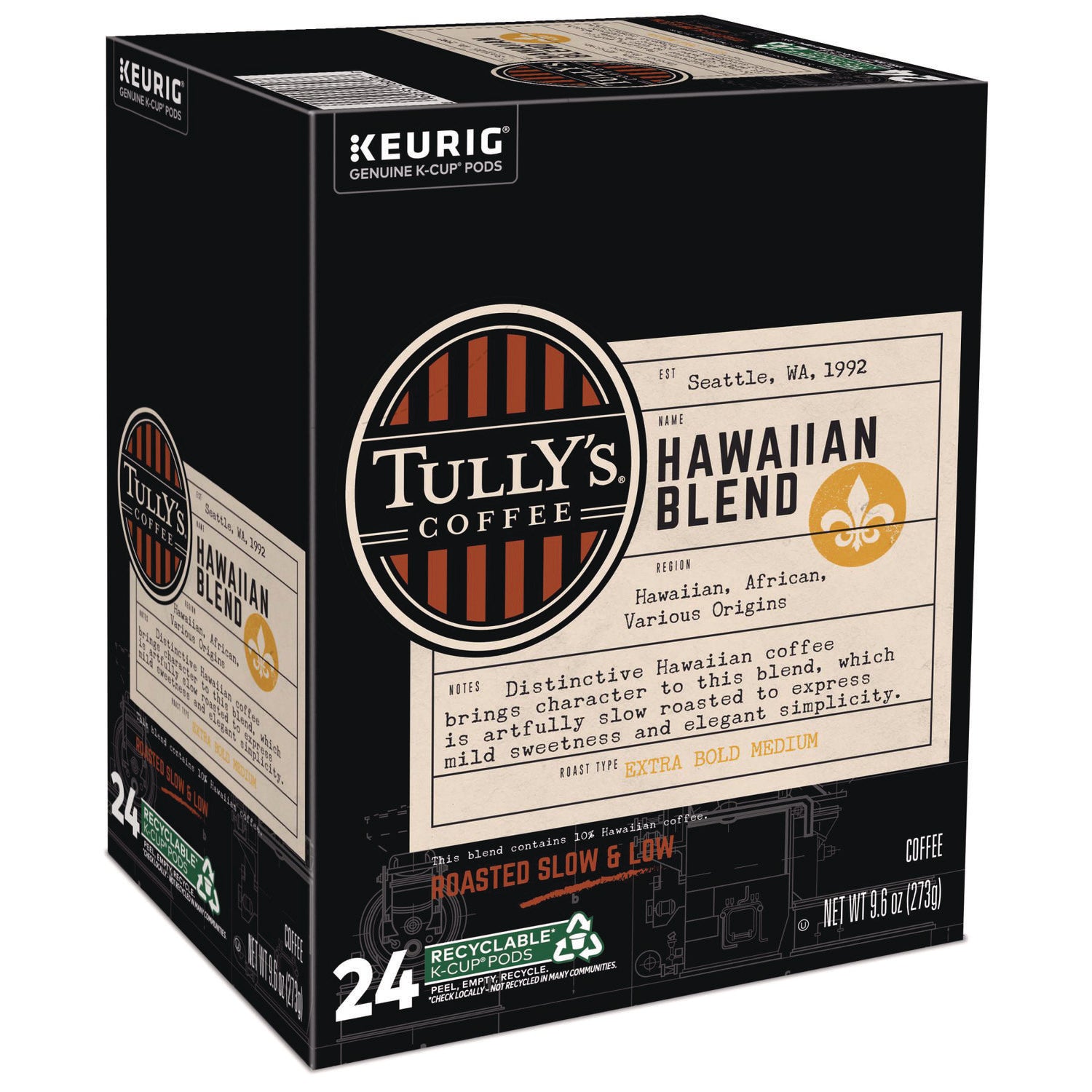 Hawaiian Blend Coffee K-Cups, 96/Carton