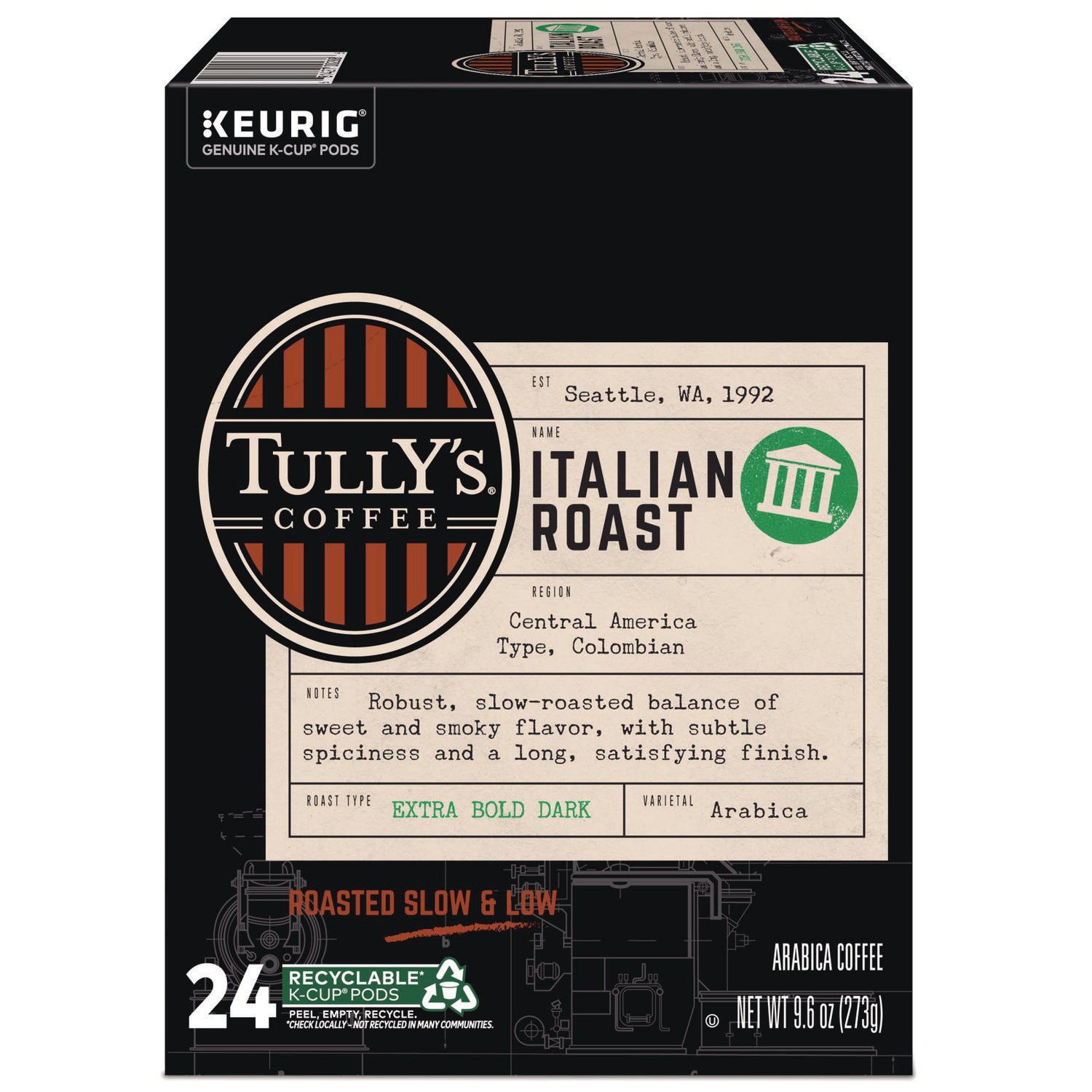 Italian Roast Coffee K-Cups, 24/Box