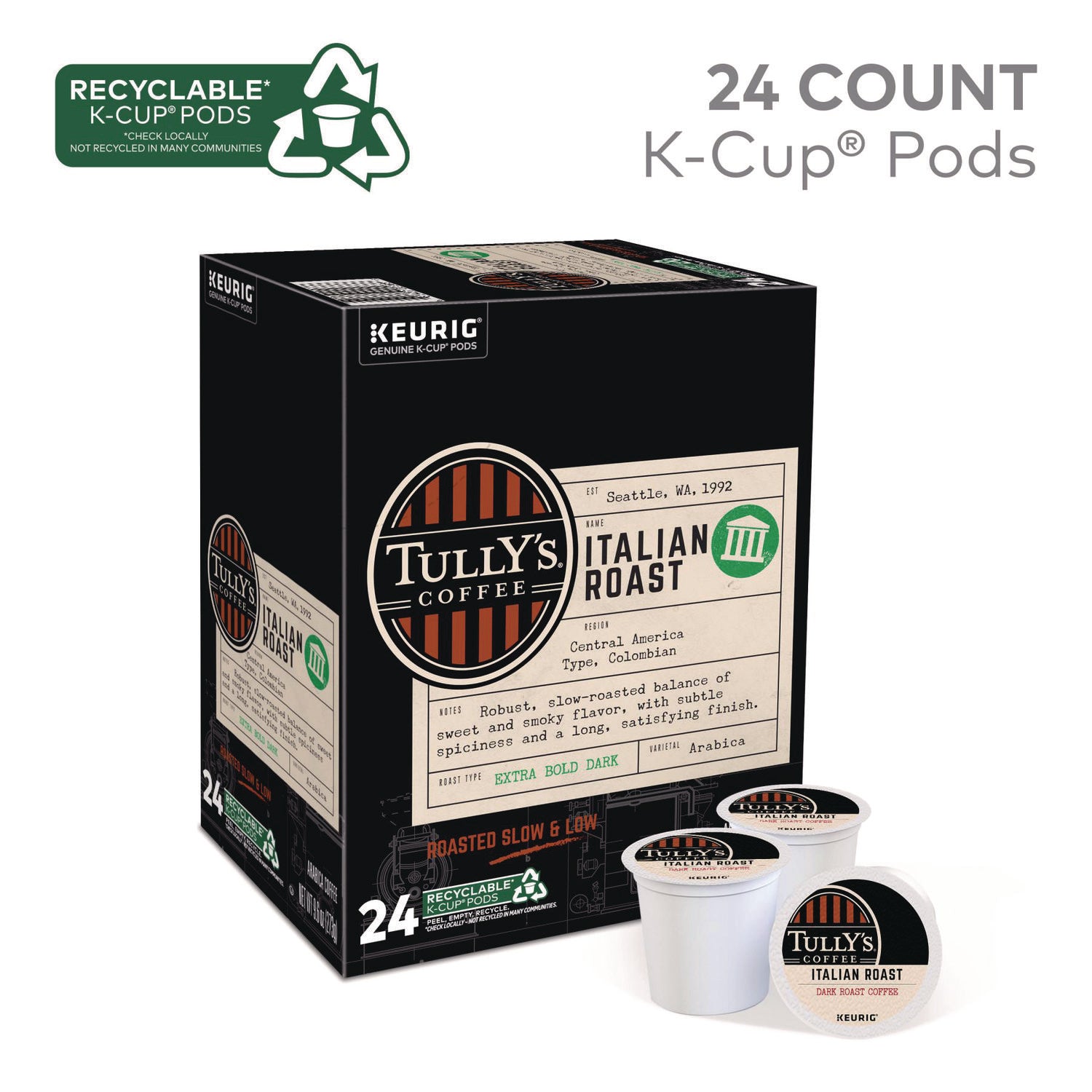 Italian Roast Coffee K-Cups, 24/Box