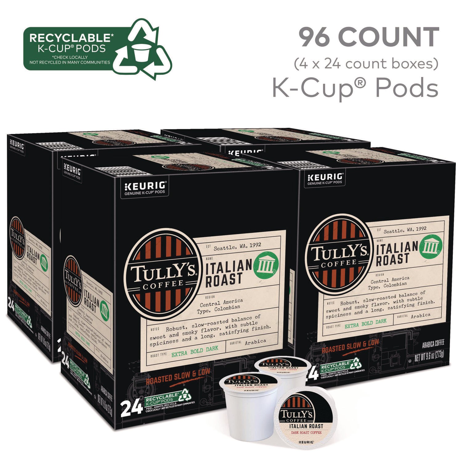 Italian Roast Coffee K-Cups, 96/Carton