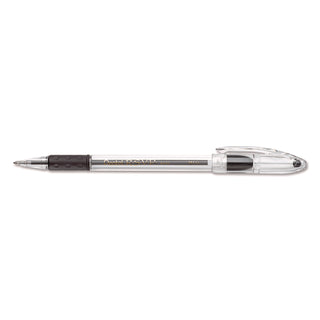 R.S.V.P. Ballpoint Pen Value Pack, Stick, Medium 1 mm, Black Ink, Clear/Black Barrel, 24/Pack