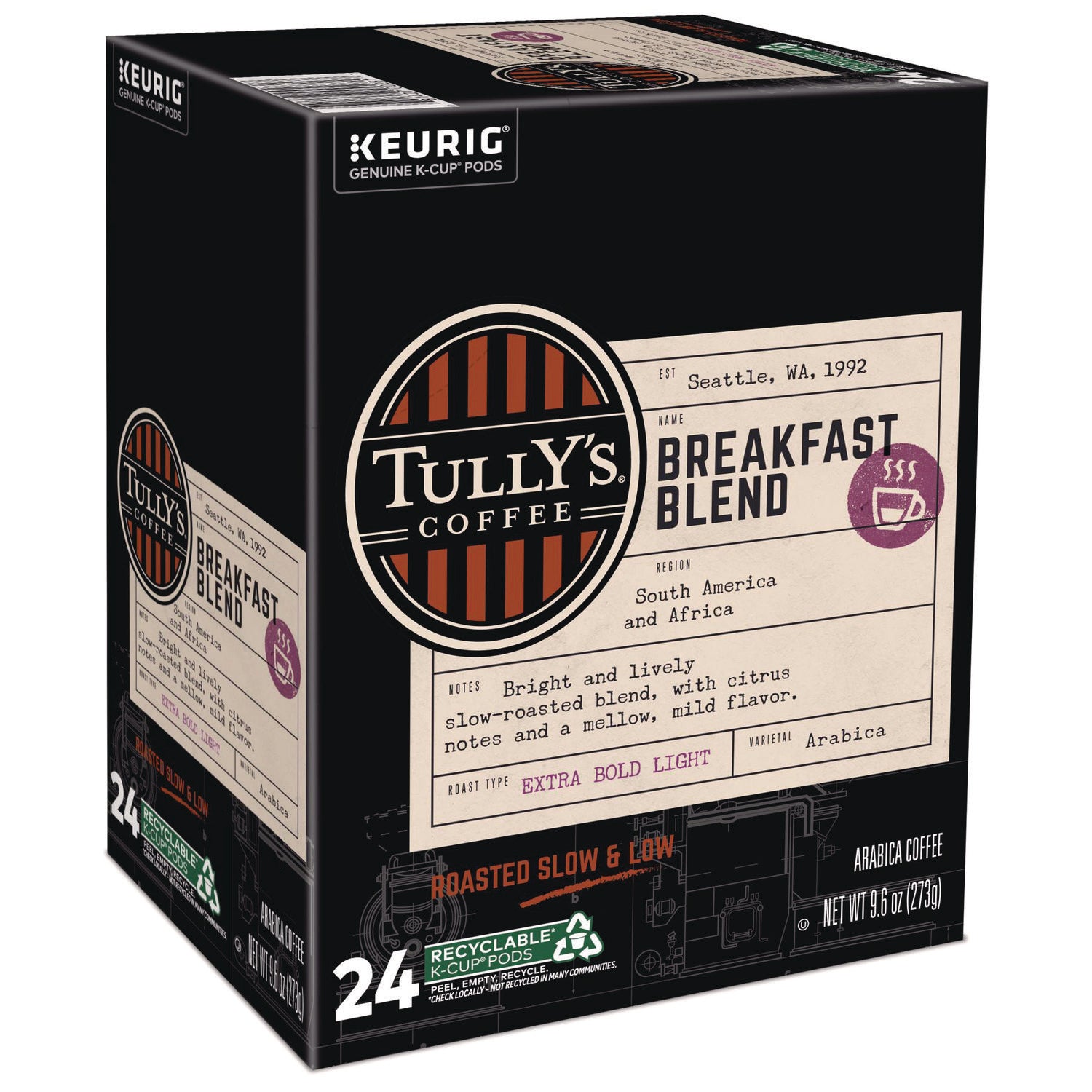 Breakfast Blend Coffee K-Cups, 24/Box