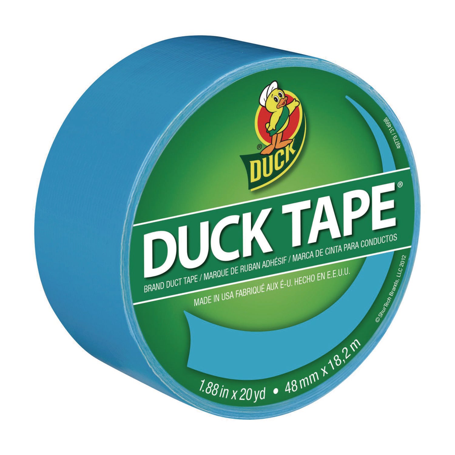 Colored Duct Tape, 3" Core, 1.88" x 20 yds, Electric Blue