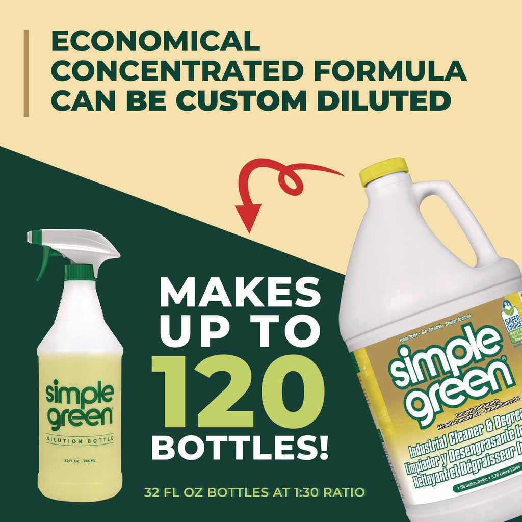 Industrial Cleaner and Degreaser, Concentrated, Lemon, 1 gal Bottle, 6/Carton