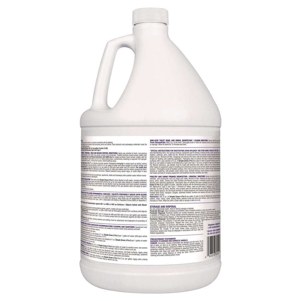d Pro 5 Disinfectant, 1 gal Bottle, 4/Carton