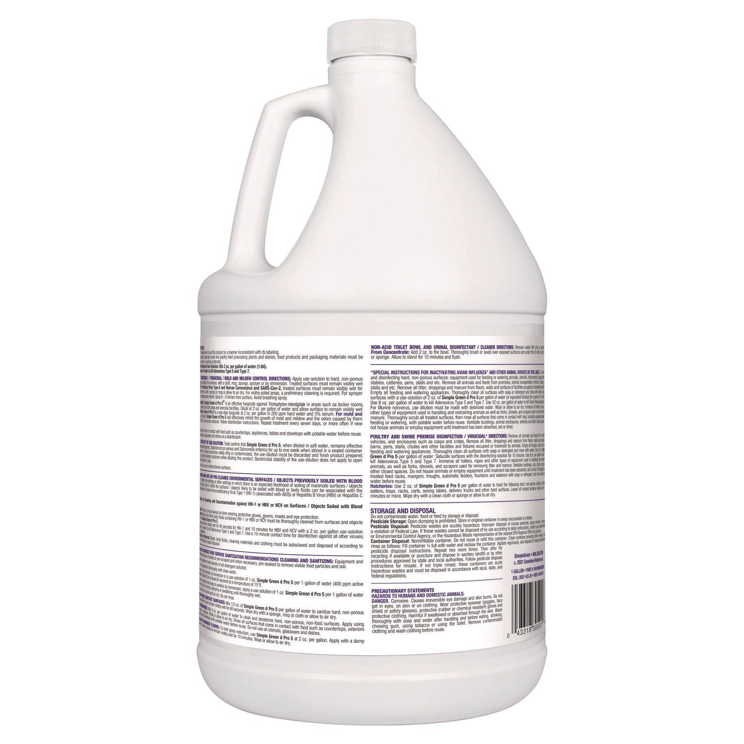 d Pro 5 Disinfectant, 1 gal Bottle, 4/Carton
