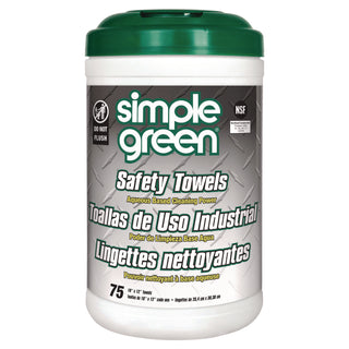 Safety Towels, 1-Ply, 10 x 11.75, White, Unscented, 75/Canister, 6 Canisters/Carton