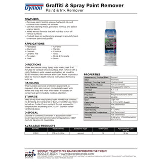 Graffiti/Paint Remover, Jelled Formula, 17.5 oz Aerosol Spray