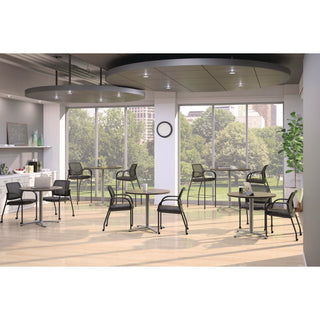 Between Seated-Height X-Base for 42" Table Tops, 32.68w x 29.57h, Silver