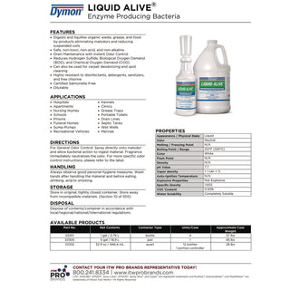 LIQUID ALIVE Enzyme Producing Bacteria, 1 gal Bottle, 4/Carton