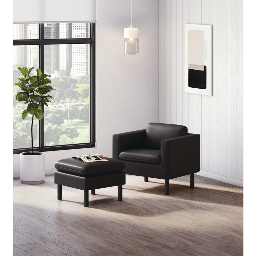 Parkwyn Series Ottoman, 23" x 23" x 17.5", Black