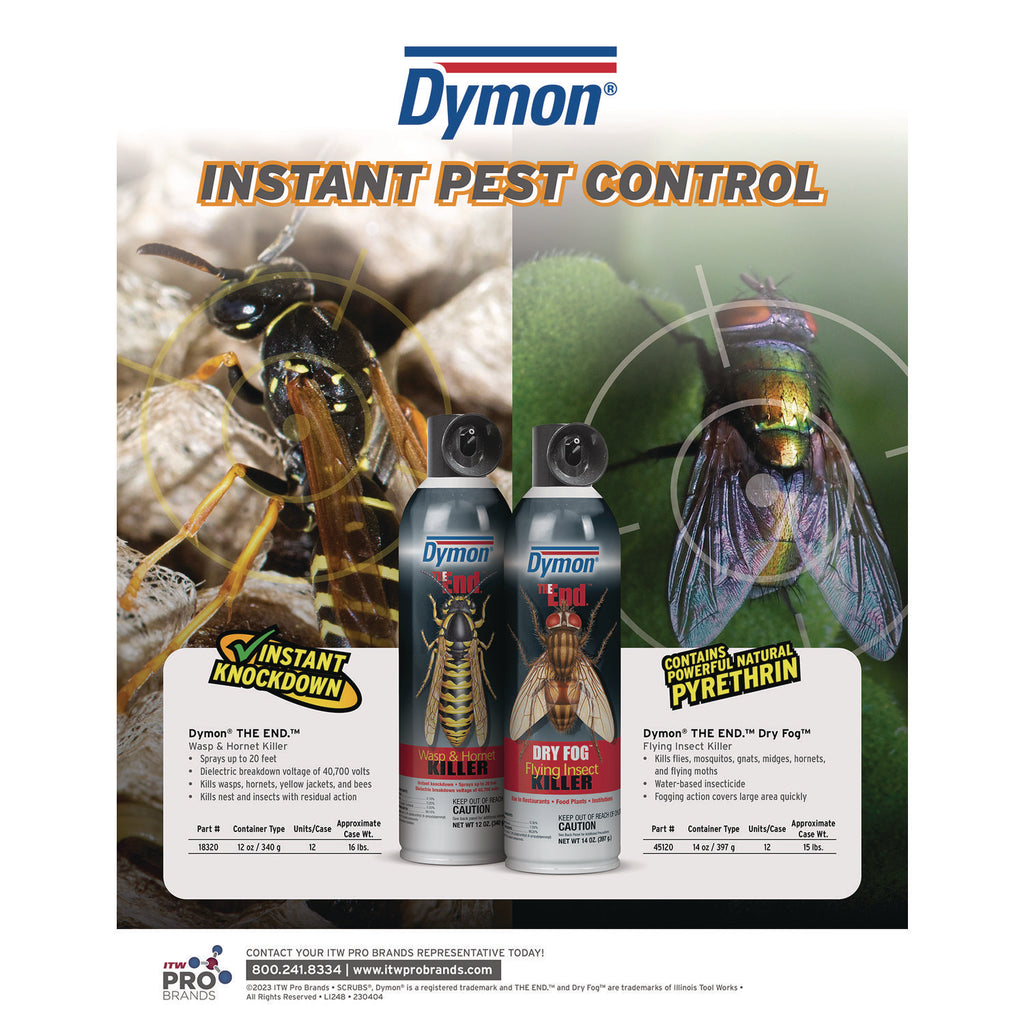 THE END. Dry Fog Flying Insect Killer, 14 oz Aerosol Spray, 12/Carton