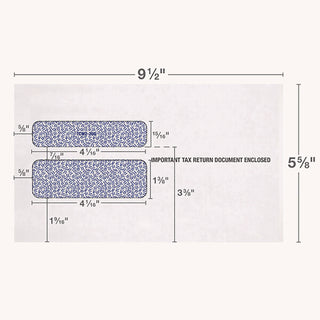 W-2 Laser Double Window Envelope, Commercial Flap, Gummed Closure, 5.63 x 9, White, 24/Pack