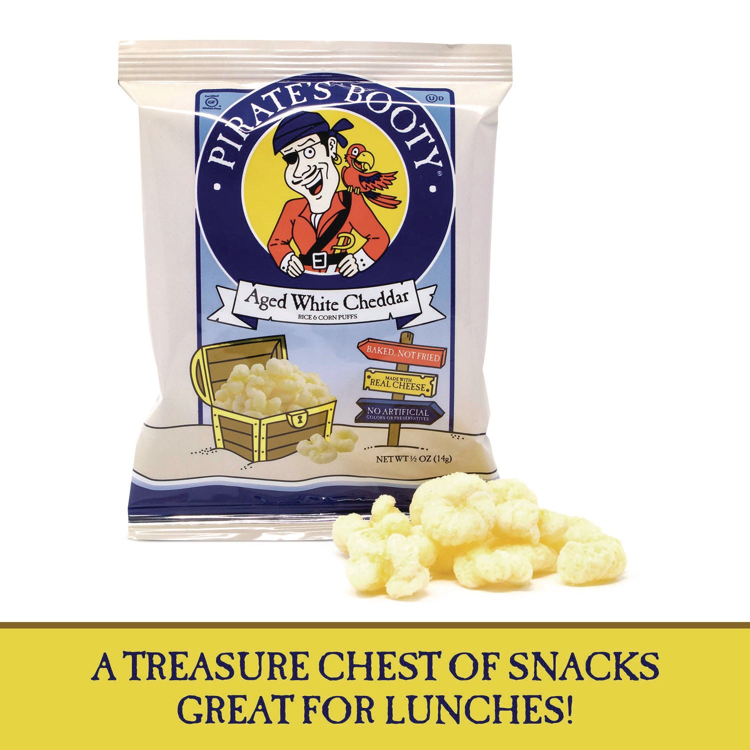 Puffs, Aged White Cheddar, 0.5 oz Bag, 36/Box, Ships in 1-3 Business Days