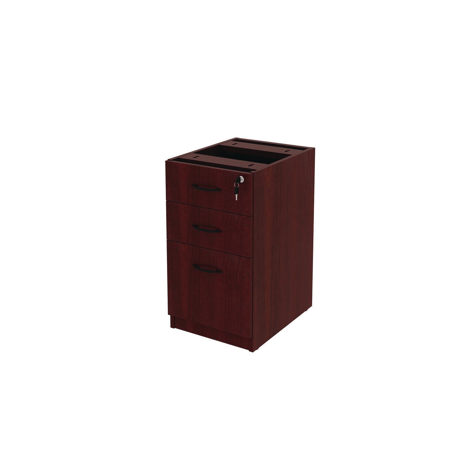 Alera Valencia Series Full Pedestal File, Left/Right, 3-Drawers: Box/Box/File, Legal/Letter, Mahogany, 15.63" x 20.5" x 28.5