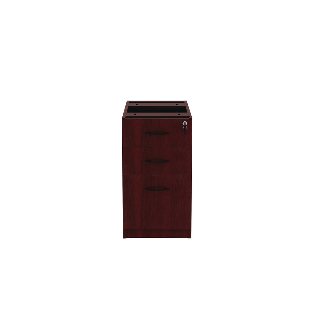 Alera Valencia Series Full Pedestal File, Left/Right, 3-Drawers: Box/Box/File, Legal/Letter, Mahogany, 15.63" x 20.5" x 28.5