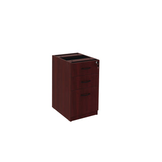 Alera Valencia Series Full Pedestal File, Left/Right, 3-Drawers: Box/Box/File, Legal/Letter, Mahogany, 15.63" x 20.5" x 28.5