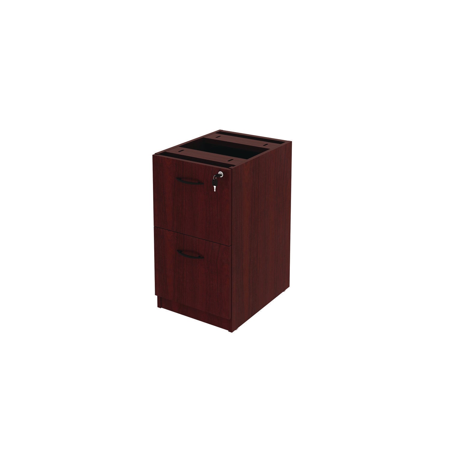 Alera Valencia Series Full Pedestal File, Left or Right, 2 Legal/Letter-Size File Drawers, Mahogany, 15.63" x 20.5" x 28.5