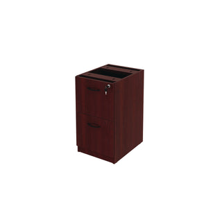 Alera Valencia Series Full Pedestal File, Left or Right, 2 Legal/Letter-Size File Drawers, Mahogany, 15.63" x 20.5" x 28.5