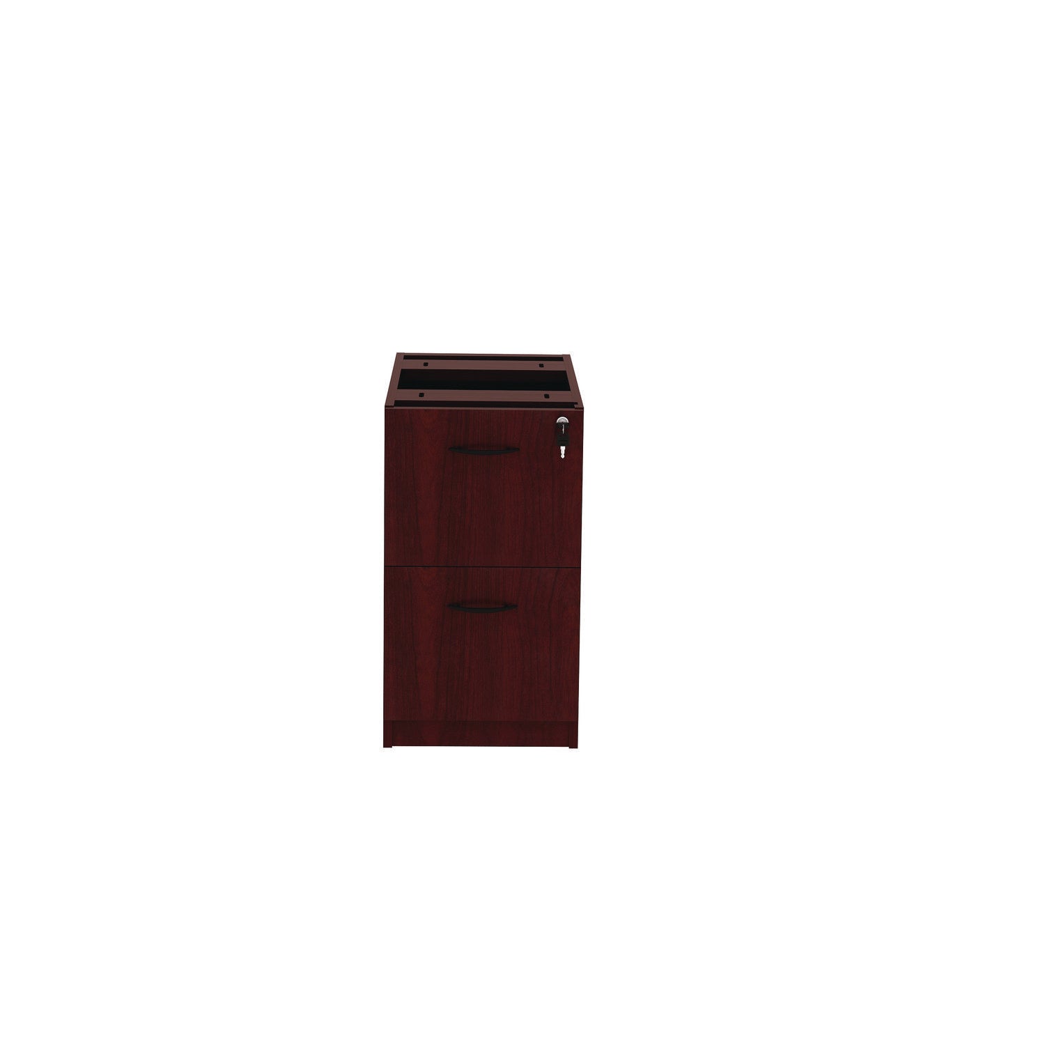 Alera Valencia Series Full Pedestal File, Left or Right, 2 Legal/Letter-Size File Drawers, Mahogany, 15.63" x 20.5" x 28.5