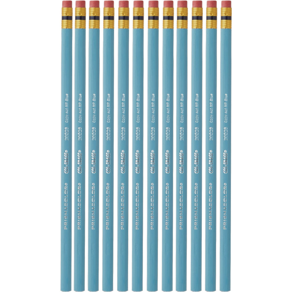 Col-Erase Pencil With Eraser, 0.7 Mm, 2b (#1), Non-Photo Blue Lead, Non-Photo Blue Barrel, Dozen