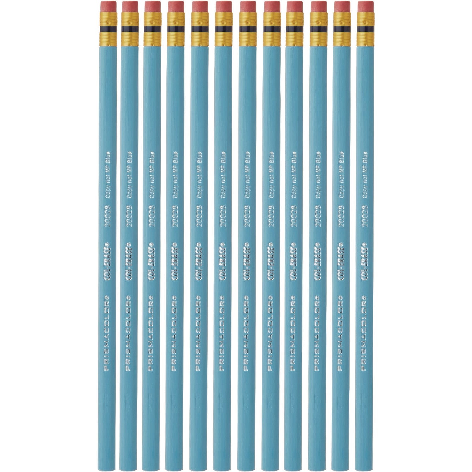 Col-Erase Pencil With Eraser, 0.7 Mm, 2b (#1), Non-Photo Blue Lead, Non-Photo Blue Barrel, Dozen