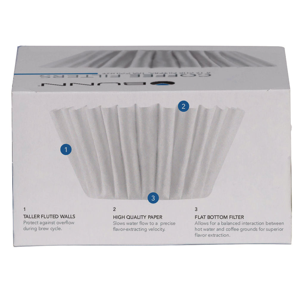 Coffee Filters, 8 to 12 Cup Size, Flat Bottom, 100/Pack