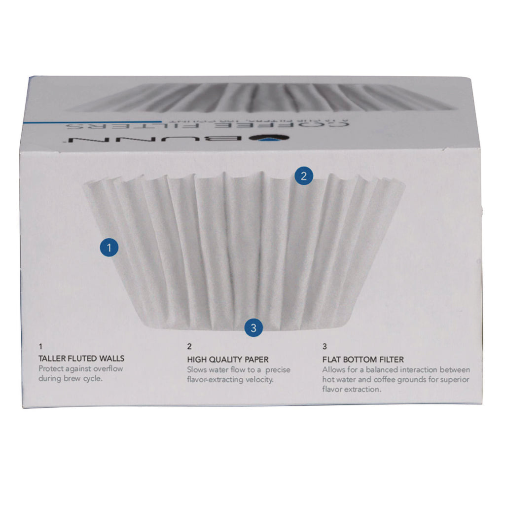 Coffee Filters, 8 to 12 Cup Size, Flat Bottom, 100/Pack, 12 Packs/Carton