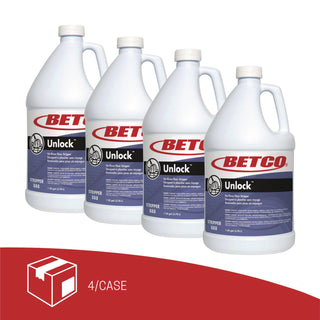 Betco Unlock Floor Stripper, 1 Gallon, Pack Of 4 - Ready-To-Use - 128 fl oz (4 quart) - 128 oz (8 lb) - 4 / Carton - Unscented, Low Foaming, Rinse-free, Low Odor - Clear